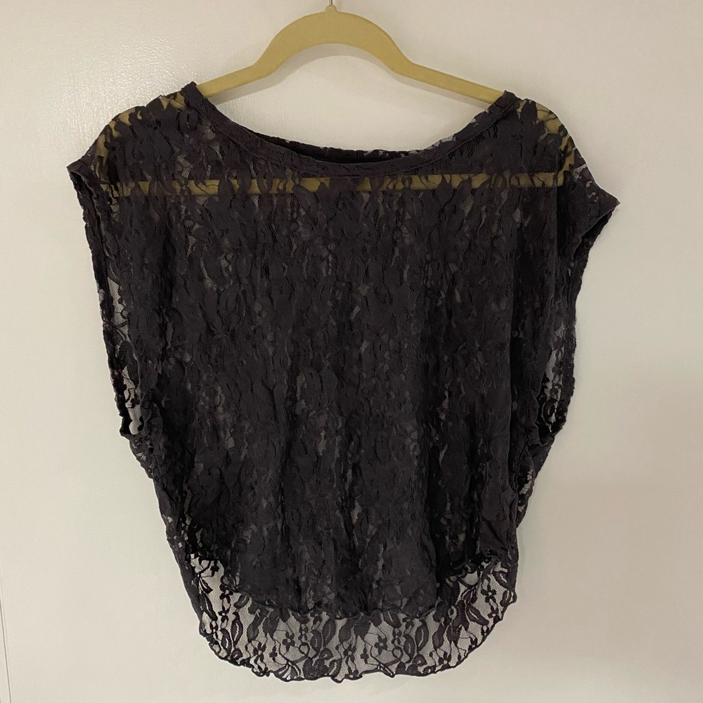 Aqua Sheer Lace Top